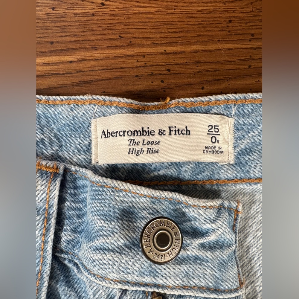 NWT Abercrombie & Fitch The Loose High-Rise Straight Leg Jeans Size 25/0 - Picture 8 of 11